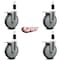 Service Caster 6'' Thermoplastic Rubber Swivel 1-3/4'' Expanding Stem Caster Set Total Lock Brake, 4PK SCC-EXTTL20S614-TPRB-134-4 - alternate 2